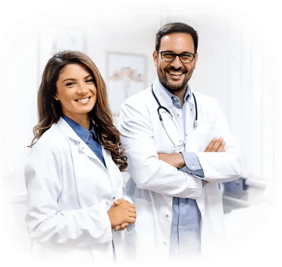 portrait smiling young doctors