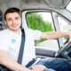 young man driving ambulance paramedic transportation